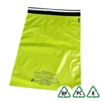Neon Green Mailing Bags 10 x 14, 250 x 350 + Lip, Qty 500 