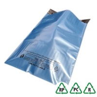 Metallic Blue Mailing Bags 10 x 14, 250 x 350 + Lip - Qty 100 