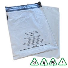 Grey Eco Mailing Bags 14 x 16, 350 x 400 + 40mm Lip  Child Safety Warning  - Qty 100