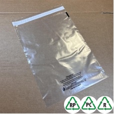 Clear B4 Recyclable Mailing Bags 70mu/280gauge 10 x 14, 250 x 350 + Lip - Qty 50 