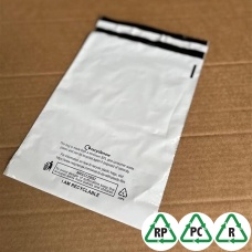 White Mailing Bags 7 x 9, 170 x 240 + Lip, 60mu - Qty 100