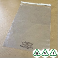Clear B3 Recyclable Mailing Bags 50mu/200gauge 14 x 20, 350 x 500 + Lip, Qty 100 