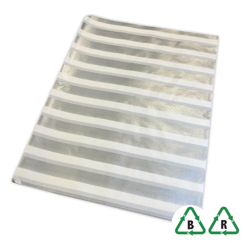 Silver Rows - Printed Stock Tissue Paper - 500 x 750mm