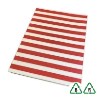 Red Rows Printed Stock Tissue Paper 500 x 750mm - Qty 240 sheets