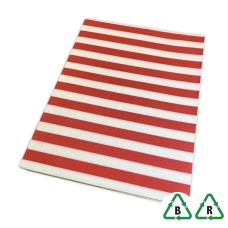 Red Rows Printed Stock Tissue Paper 500 x 750mm - Qty 240 sheets