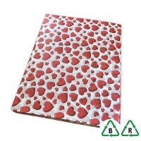 Valentine Hearts - Printed Stock Tissue Paper - 500 x 750mm - Qty 240 Sheets