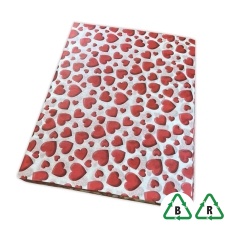 Valentine Hearts - Printed Stock Tissue Paper - 500 x 750mm - Qty 240 Sheets