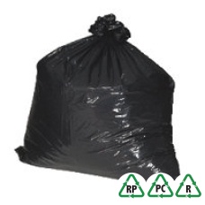 Black Bin Bags 18 x 29 x 39 140gauge - Qty 200