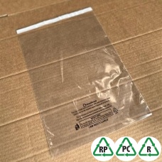 Clear C4 Recyclable Mailing Bags 35mu/140gauge 9 x 12, 230 x 305 + Lip - Qty 50 