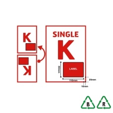 Single Integrated Label 110 x 80mm Style K - Qty 100