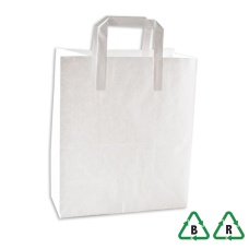 Kraft White Paper Carrier Bag [Small] - 178x89x229mm (7x3.5x9") - Qty 50