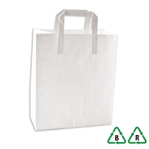 Kraft White Paper Carrier Bag Small