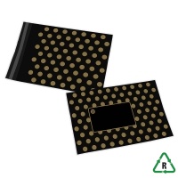 Black/Gold Polka Dot Mailing Bag - 6 x 9", 165 x 230 + Lip - Qty 100