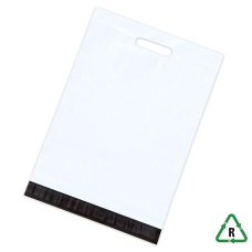 White Mailing Bags With Handles 18 x 22, 450 x 550mm + Lip, Qty 50