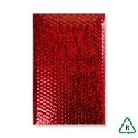 Holographic Red Bubble Lined Bag - 324x230mm [C4] - 10 Bags 