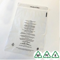35mu Clear LDPE Bags PWN 457 x 610 + 50mm Lip Perm SAS - Qty 100
