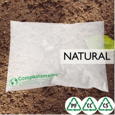 Compostamailer™  Compostable Mailing Bag - Natural - 40mu - 160x230+40mm Lip, Perm SAS - Qty 50 Bags