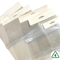 Header Display Bags with Reinforced White Euroslot - 125 x 175mm + Lip - Qty 1 Pack of 200   