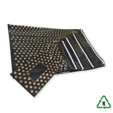 Black and Polka Dot Mailing Bags, 5 Sizes - Qty 40 Bags