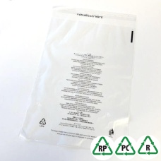 Clear 30% Recycled LDPE Garment Bags 6 x 8 + Lip, 153 x 204mm + Lip - Qty 100