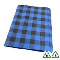 Blue Lumberjack - Printed Stock Tissue Paper - 500 x 750mm - Qty 240 Sheets
