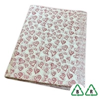 Swirly Hearts Printed Stock Tissue Paper - 500 x 750mm - Qty 240 Sheets