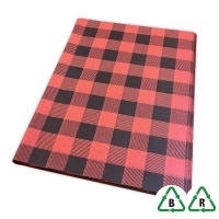 Red Lumberjack Printed Stock Tissue Paper - 500 x 750mm - Qty 240 Sheets