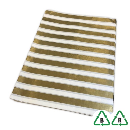 Gold Stripes Printed Stock Tissue Paper 