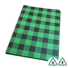 Green Lumberjack - Printed Stock Tissue Paper - 500 x 750mm - Qty 240 Sheets