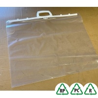 Clip Close Handle Clear Polybags 25 x 20"  300 Gauge Clear - QTY 50