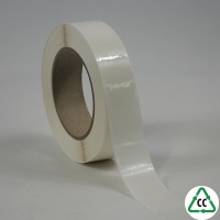 Clear Compostable Self-Adhesive Disc 25mm permanent adhesive - QTY 2000 on a roll