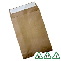 Natural Kraft Paper 1 Ply Side Gusset Mailer - 100gsm - 250 × 50 × 350 + 80mm Lip - 1 x Perm SAS