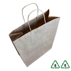 Kraft Brown Paper Carrier Bag [Twisted Handle] - 260x120x350mm (10x5x14")  - Qty 50