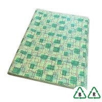 Random Square Green - Printed Stock Tissue Paper - 500 x 750mm - Qty 240 Sheets