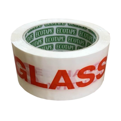 Printed Warning Tape 48mm x 66m - Glass Handle With Care Printed Tape