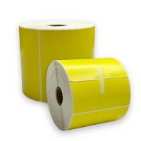 Yellow Direct Thermal Printer Label - 4 x 6" (101.6 x 152.4mm) - Qty 1 Roll (500 Labels)