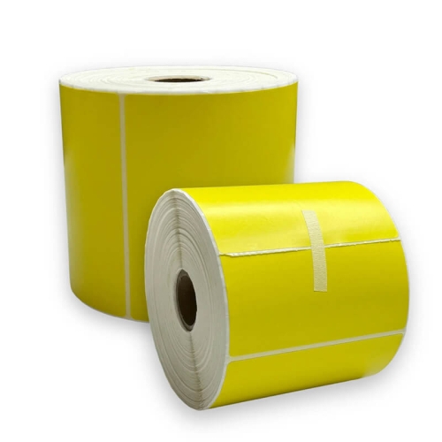 Yellow Direct Thermal Printer Label - 4 x 6" (101.6 x 152.4mm) 
