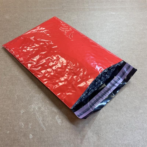 Red Bubble Lined Bag - 250 × 350mm + Lip, Perm SAS