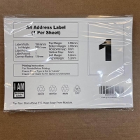A4 Perm Self Adhesive Labels - White - 1 to a sheet, rounded corners. Pack of 100 sheets