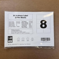 A4 Perm Self Adhesive Labels - White - 8 to a sheet, rounded corners. Pack of 100 Sheets